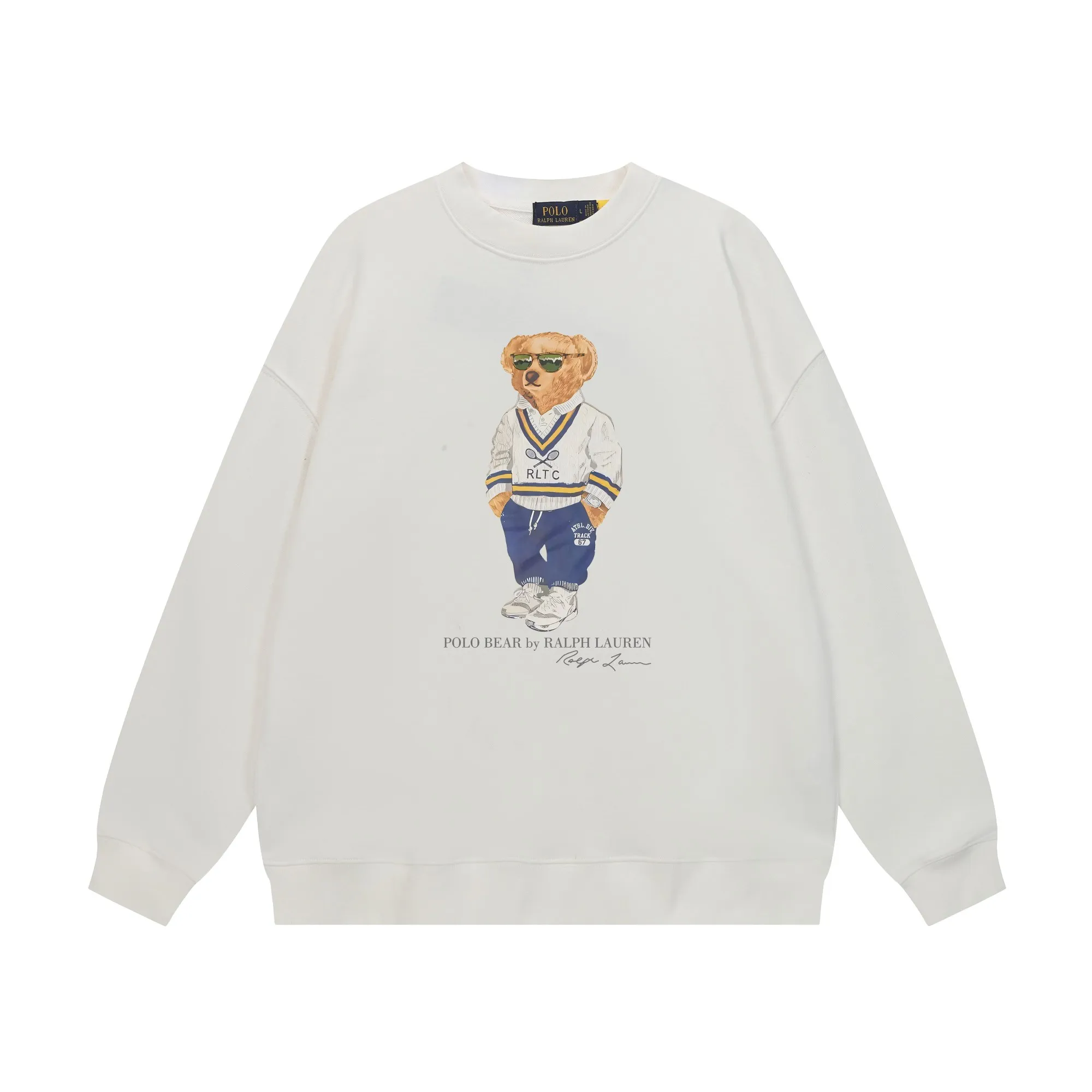 P200 Long-term stock] RalphLauren/Ralph Lauren 2025 autumn and winter new bear letter print 420g heavy large terry sweatshirt Ralph Lauren's age-reducing item, the coat fabric is made of 85% cotton ➕15% polyester, which not only retains the softness, comfort and breathability of cotton, but also adds the wear resistance and wrinkle resistance of polyester fiber, making the clothes more durable and easy to care for. Even in slightly cooler weather, you won't feel stuffy when wearing it. This kind of fabric has a natural crisp feel and is not easy to pill or deform. The bear on the chest is printed with English letters. It is full of color, full of three-dimensionality, and lifelike, adding a bit of liveliness and interest to the whole sweatshirt. There is no pressure to dress, regardless of age or gender. Complete accessories! Color: black, white, navy blue, light floral gray Size: M-L-XL-XXL